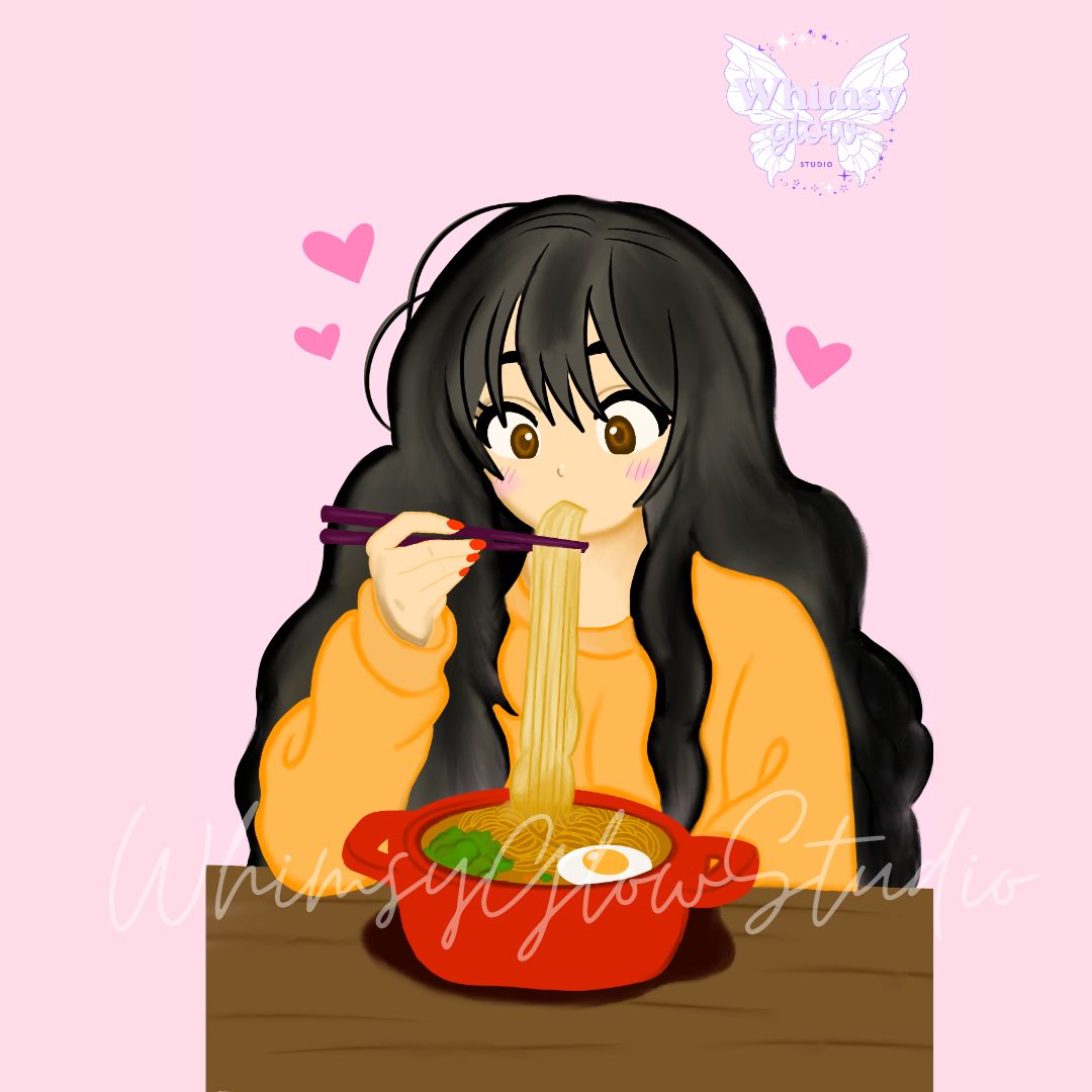 Ramen Lover Digital Art Print | Cozy Food Illustration | Hand-Drawn Wall Art | Instant Download PNG & PDF