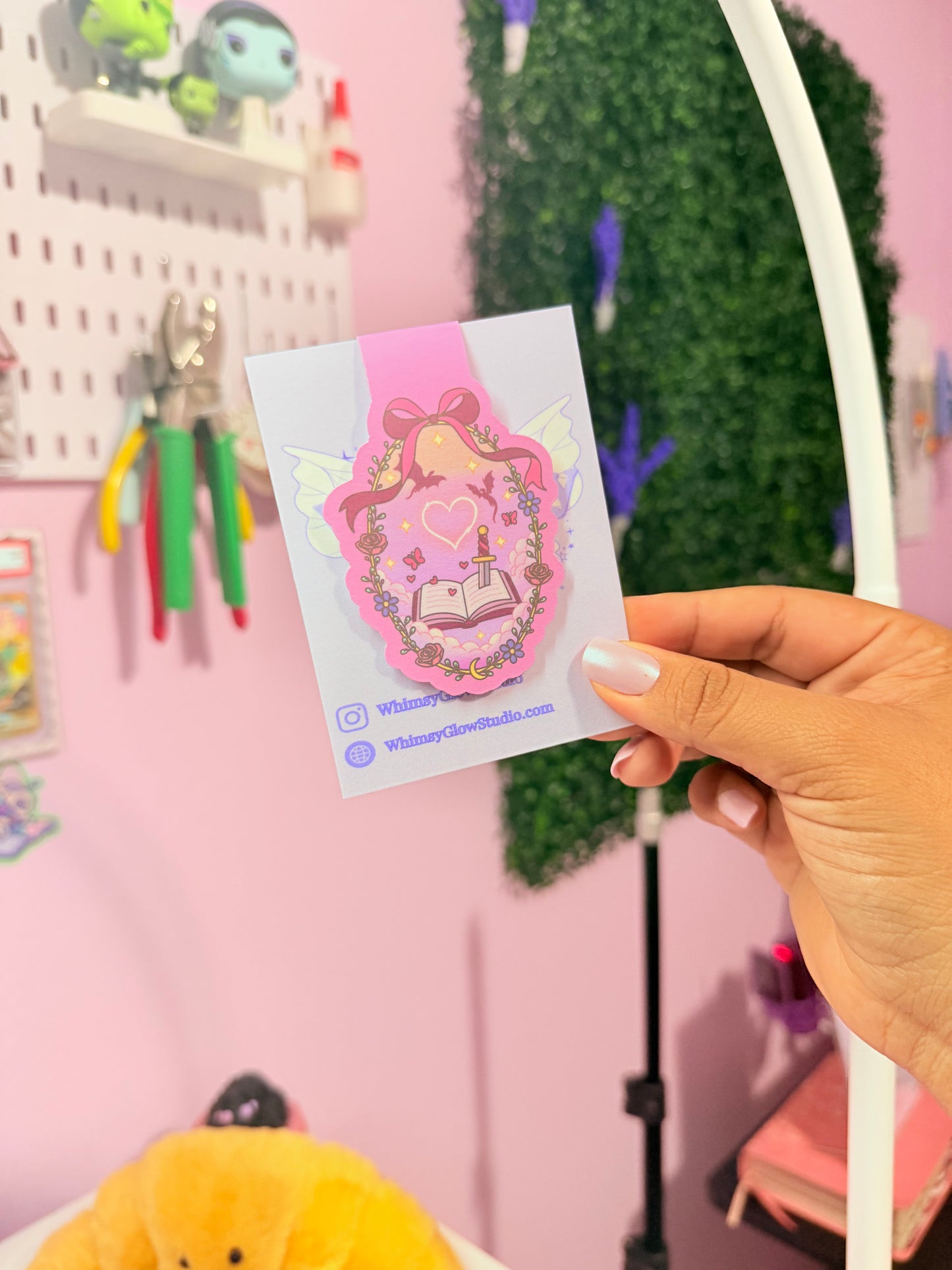 Pink Fantasy Book Magnetic Bookmark