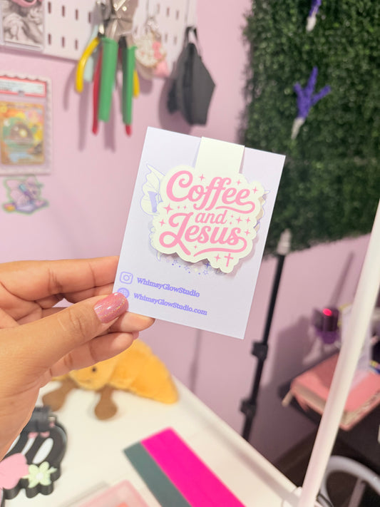 Coffee and Jesus Magnetic Bookmark