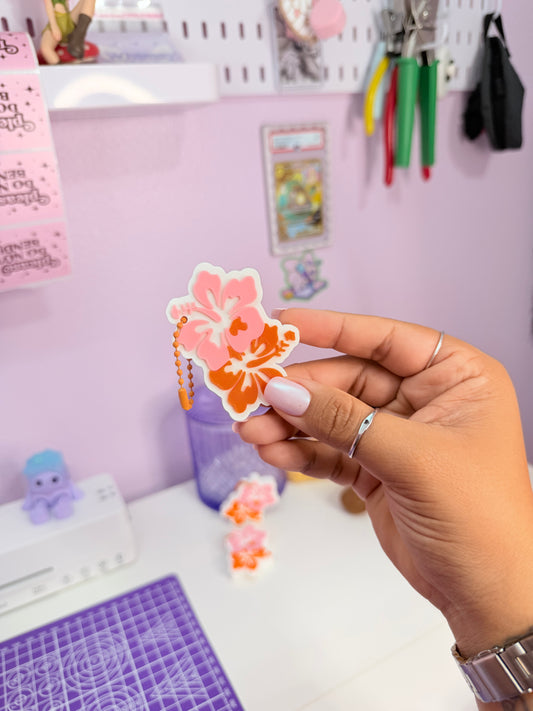 Tropical Hibiscus Can Opener Keychain