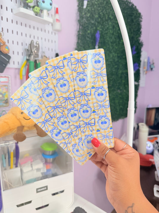 Blueberry Yellow Gingham Bookmark