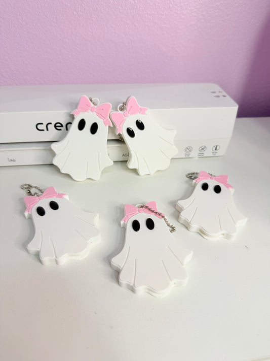 Pink Bow Ghost Can Opener Keychain