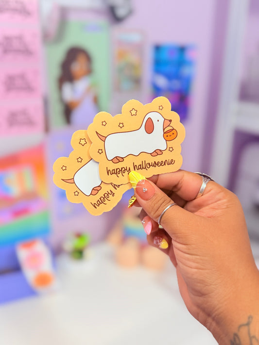 Weiner Dog Halloween Sticker