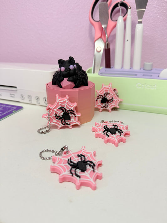 Pastel Spider Web Can Opener Keychain 🕸️