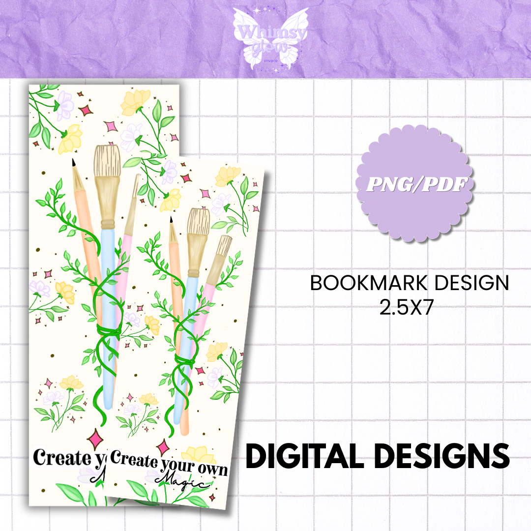 Create Your Own Magic Bookmark | Hand-Drawn Digital Bookmark | Printable Book Lover Gift