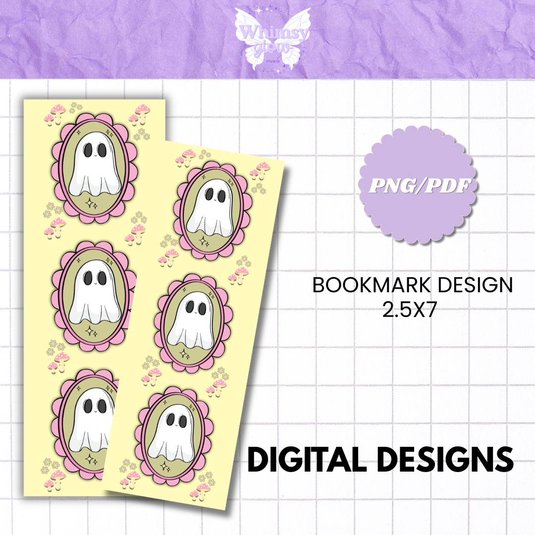 Boo's Garden Ghost Bookmark | Printable Digital Bookmark