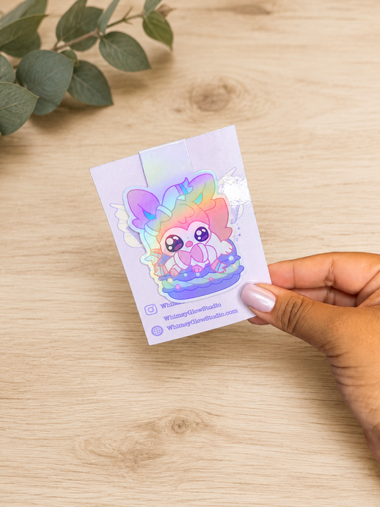 Rainbow Mochi Friend Holographic Magnetic Bookmark