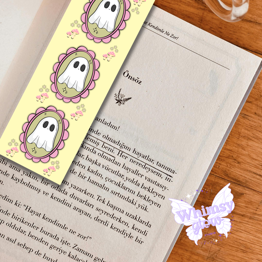 Boo's Garden Ghost Bookmark | Printable Digital Bookmark