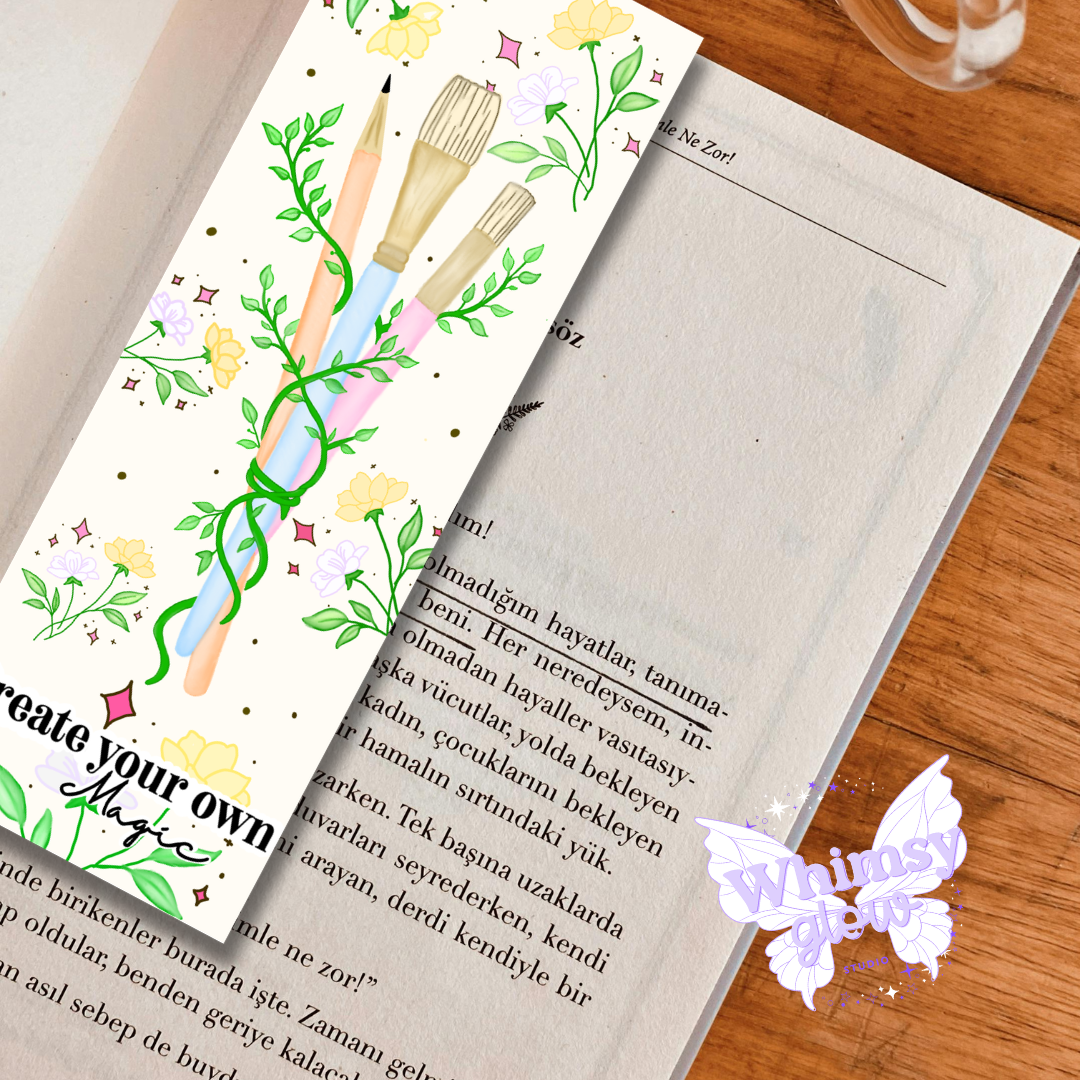 Create Your Own Magic Bookmark | Hand-Drawn Digital Bookmark | Printable Book Lover Gift