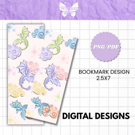 Pastel Dragon Digital Bookmark