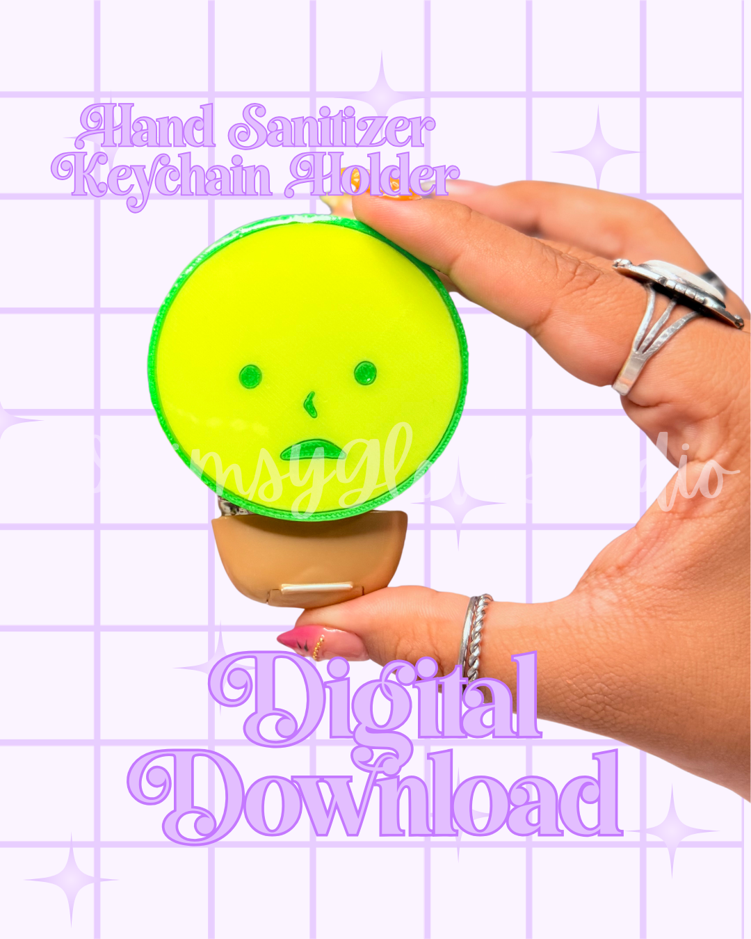 Green Guy BBW Hand Sanitizer Holder STL FILE