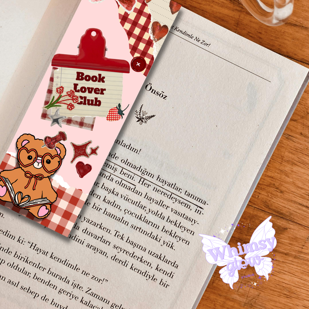 Book Lover Bear Bookmark | Printable Digital Bookmark