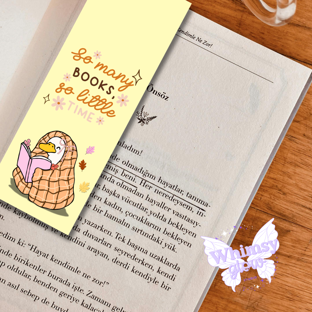 So Many Books, So Little Time Duck Bookmark | Printable Digital Bookmark