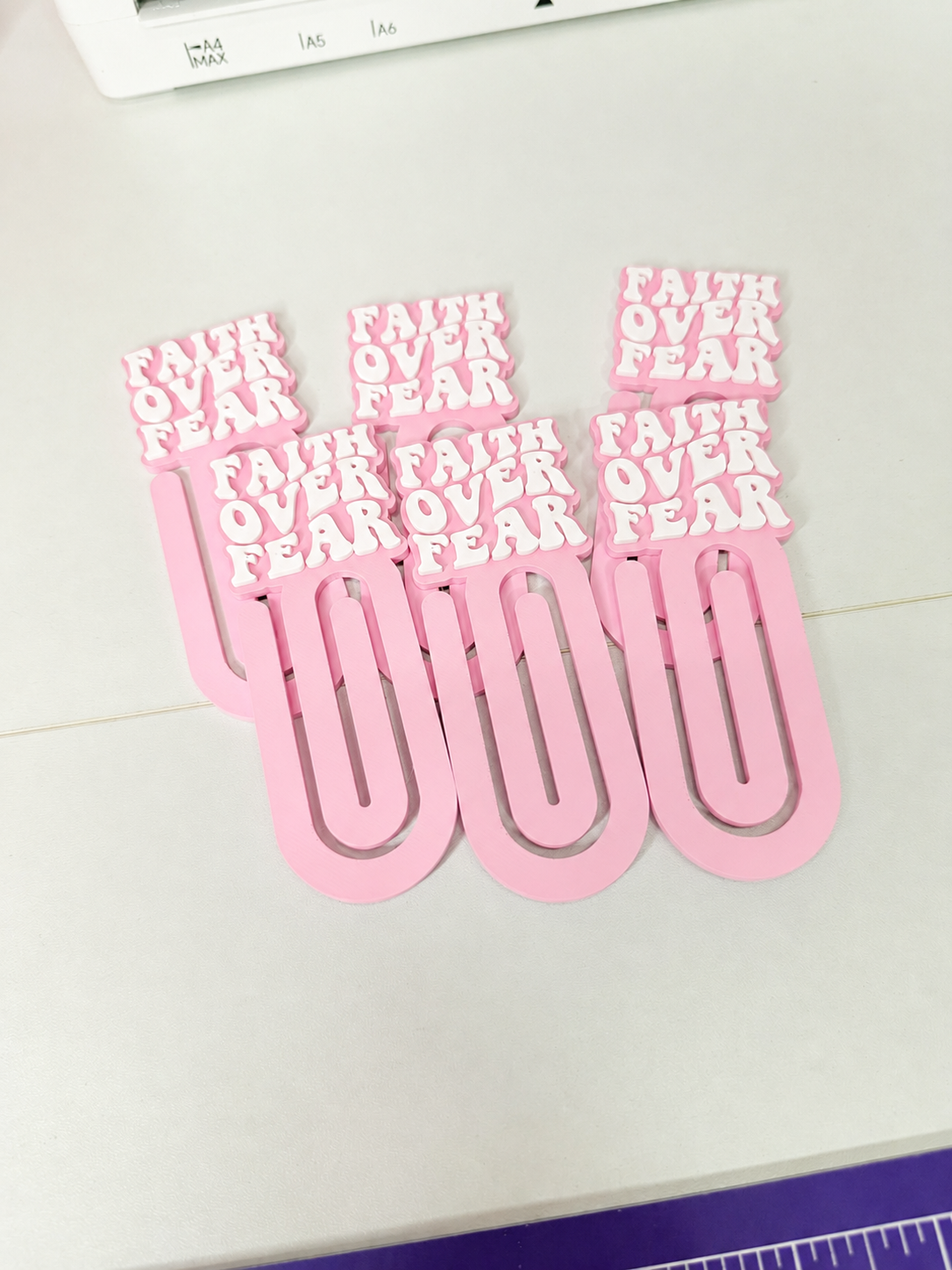 Faith Over Fear Jumbo Paperclip Pink/Purple