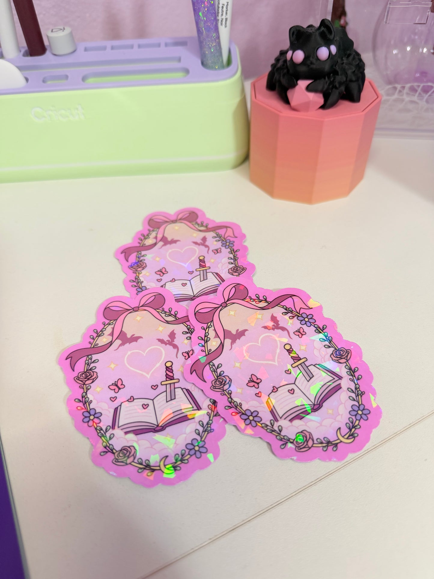 Fantasy Reader Club Sticker | Pink Magical Bookish Design