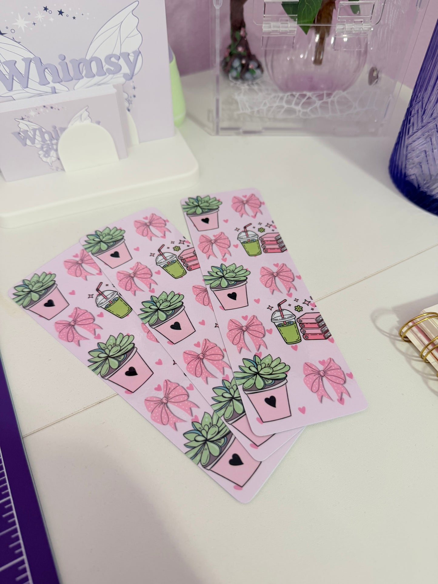 Matcha & Succulent Bookmark
