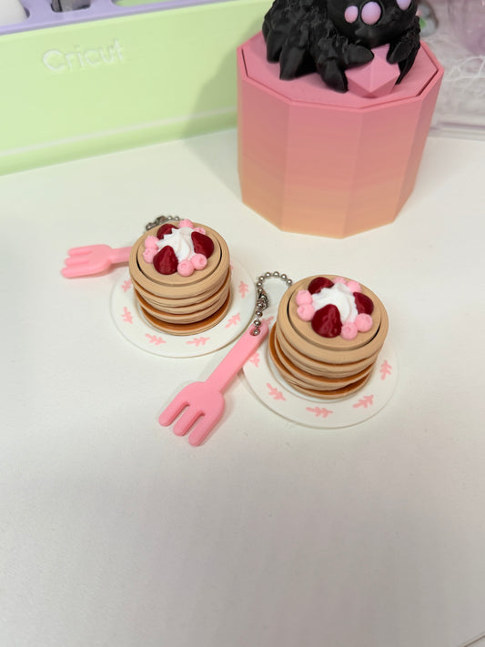 Strawberry Pancake Stack Clicker Keychain