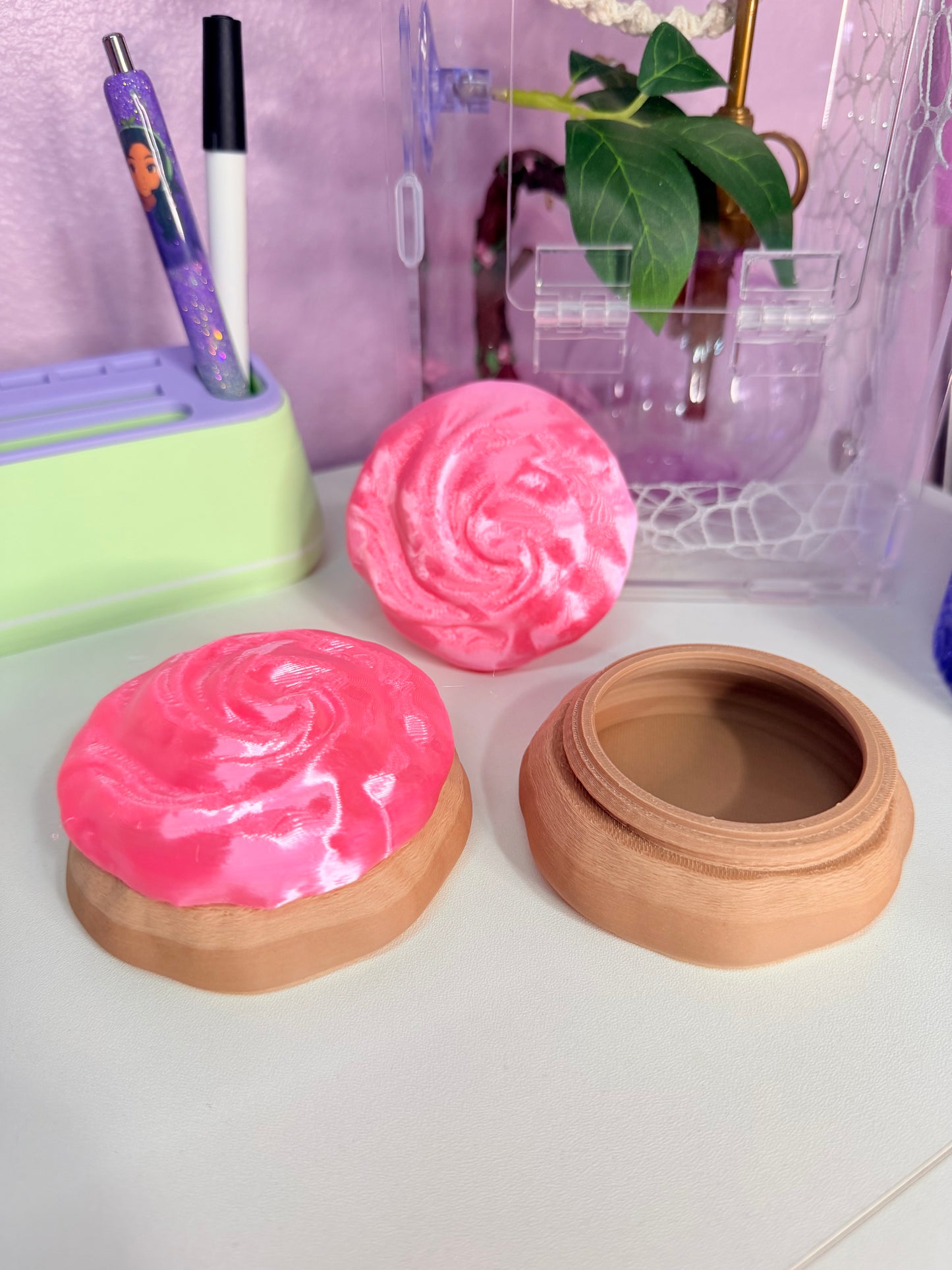 Frosted Cookie Catch-All Tray PINK| 3D Printed Dessert Trinket Dish