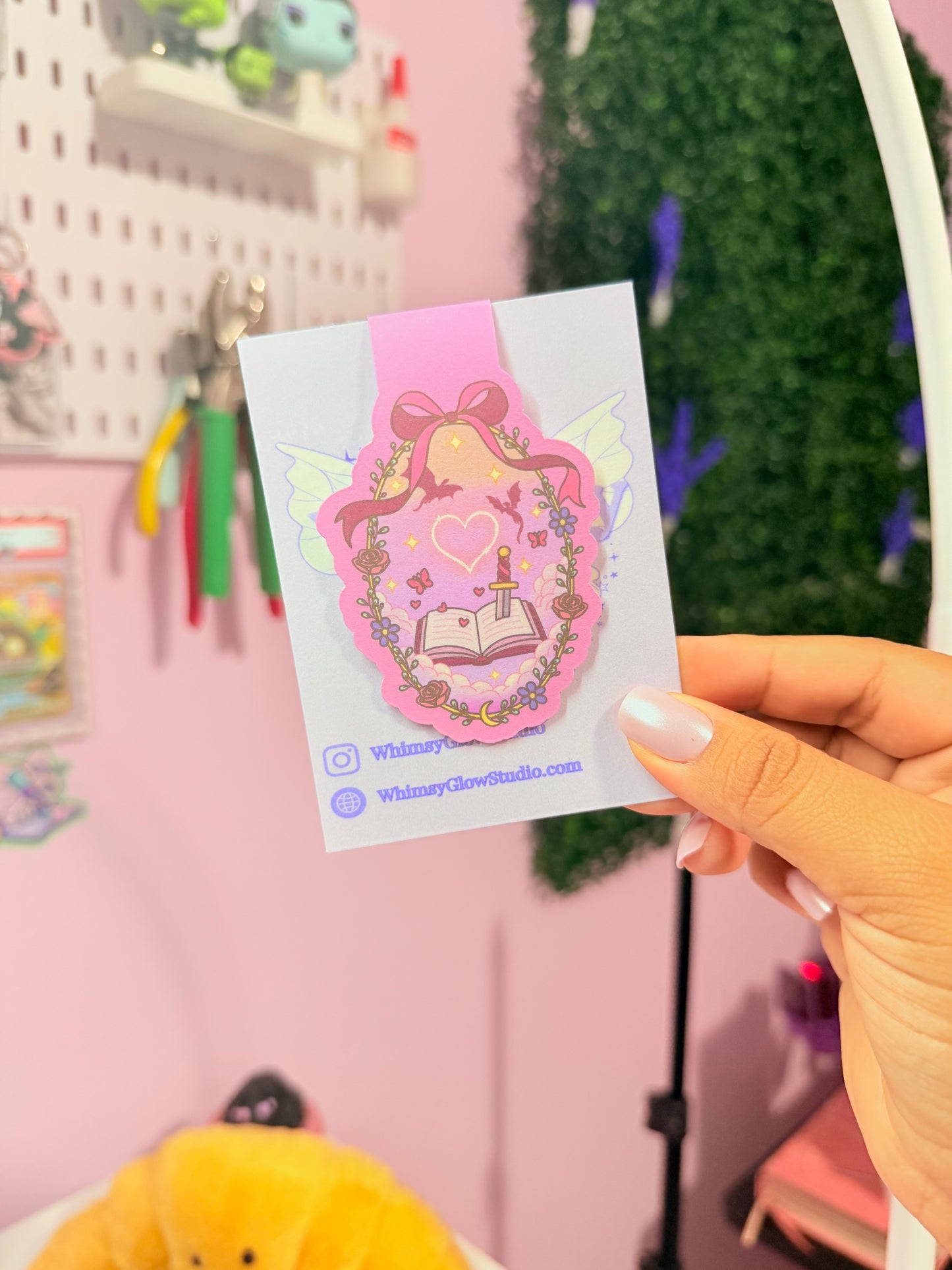 Pink Fantasy Book Magnetic Bookmark