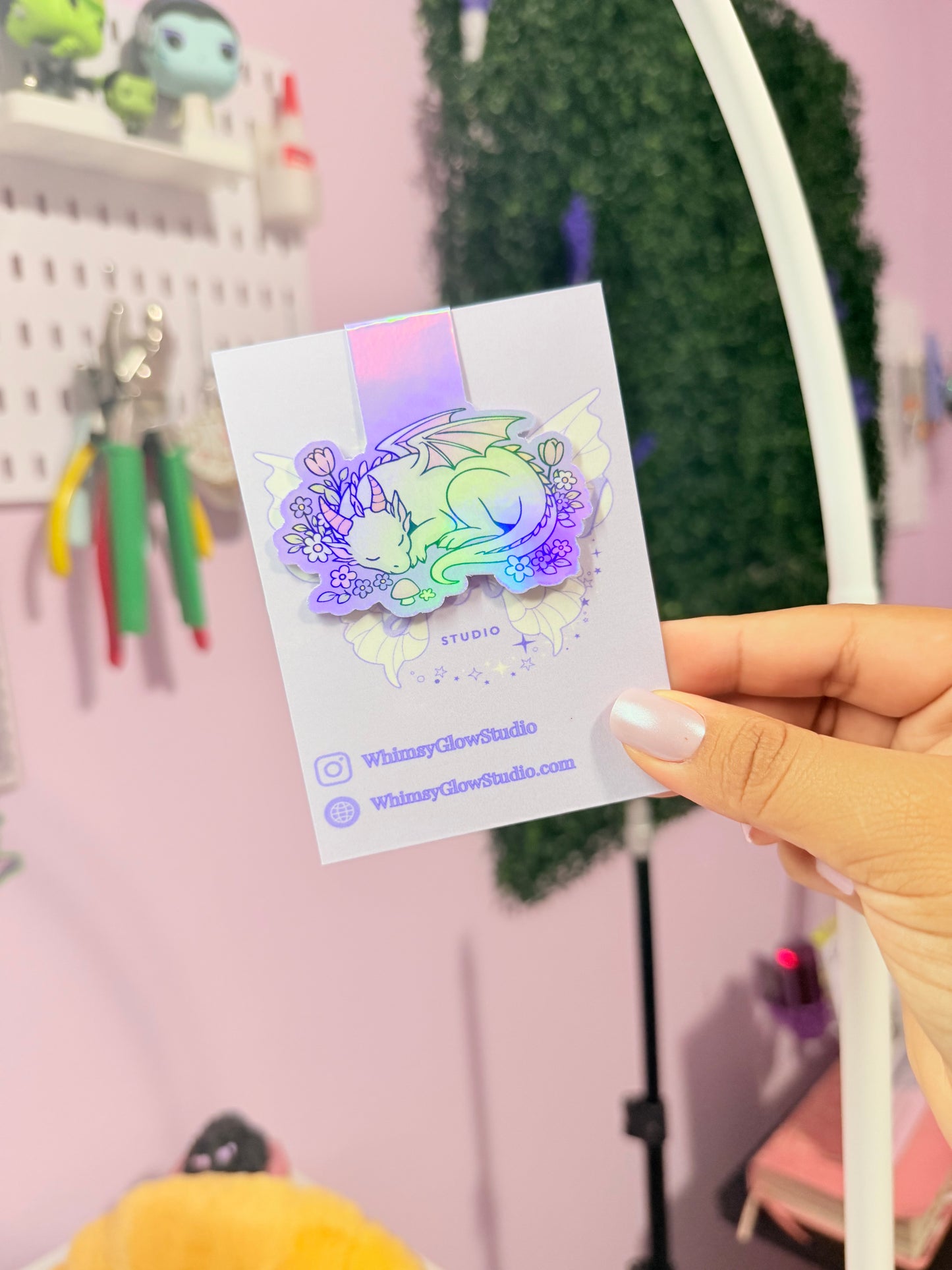 Sleeping Dragon Holographic Bookmark