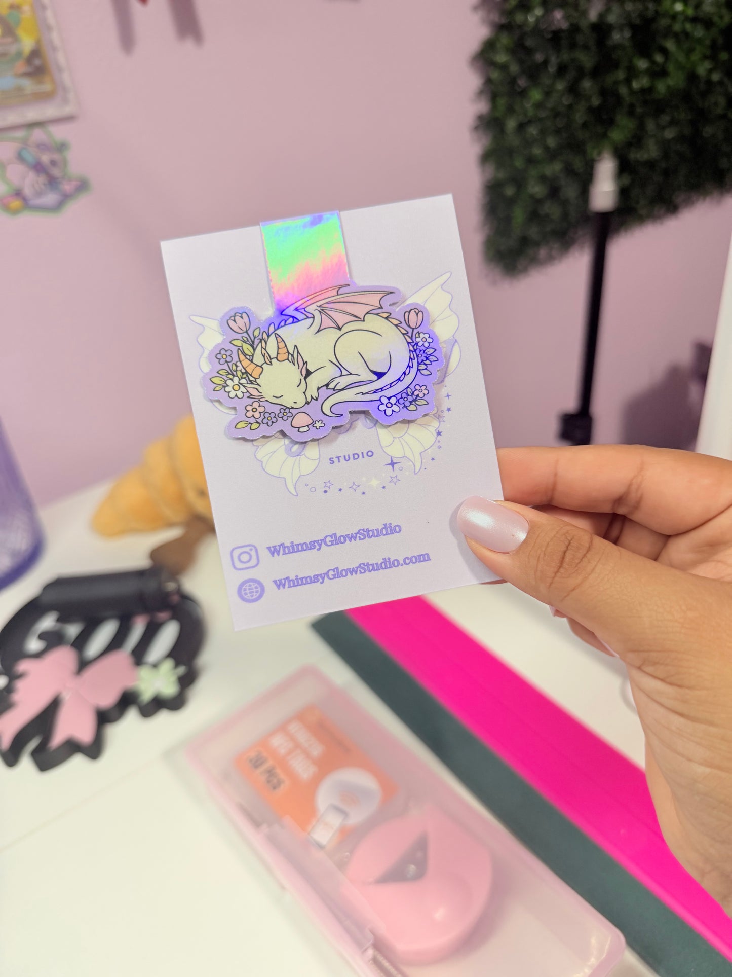Sleeping Dragon Holographic Bookmark