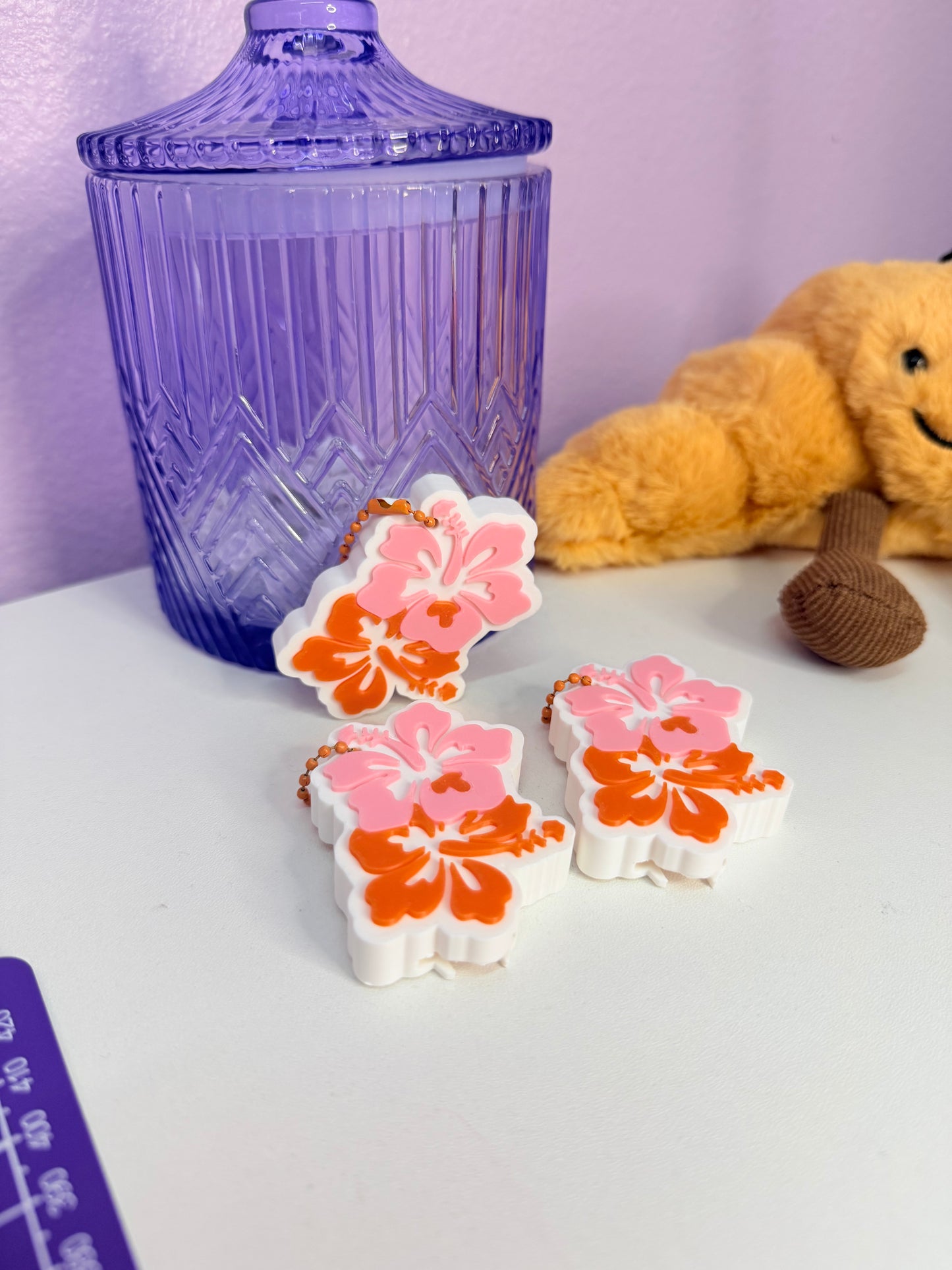 Tropical Hibiscus Can Opener Keychain