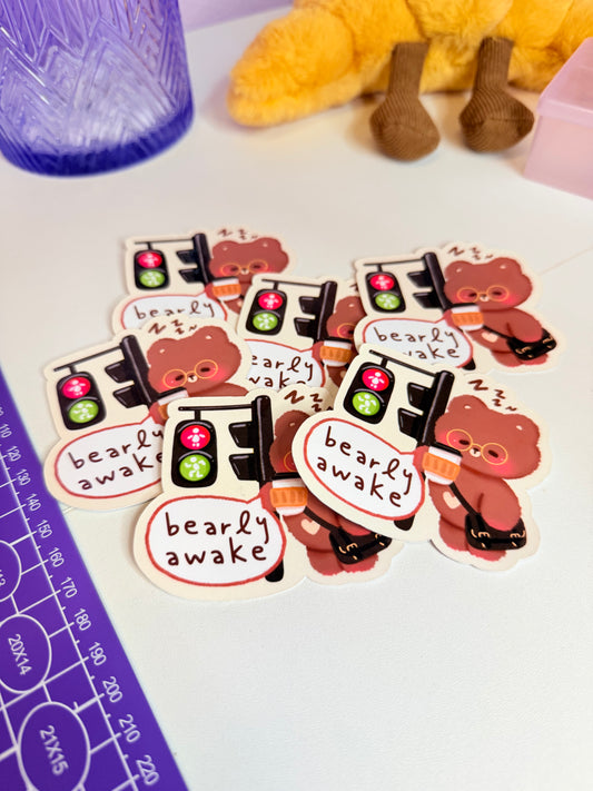 Bearly Awake Coffee Sticker