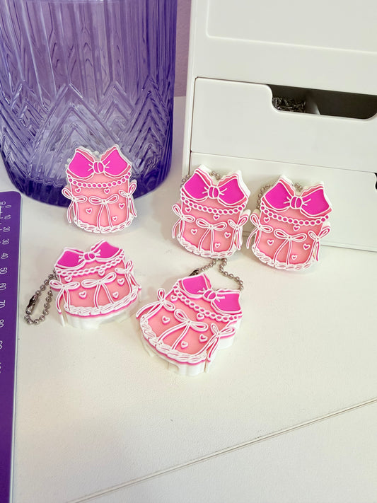 Pink Coquette Cake Can Opener Keychain