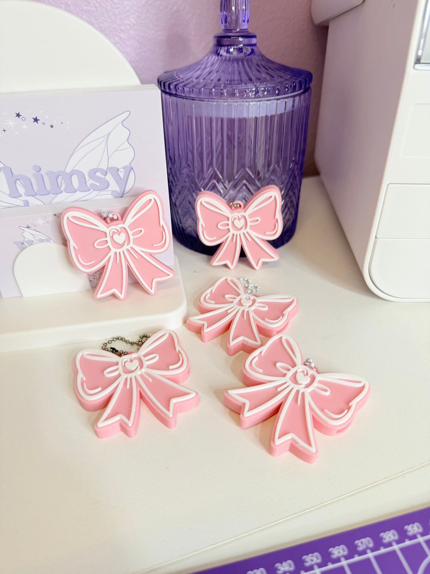 Pink Coquette Bow Can Opener Keychain