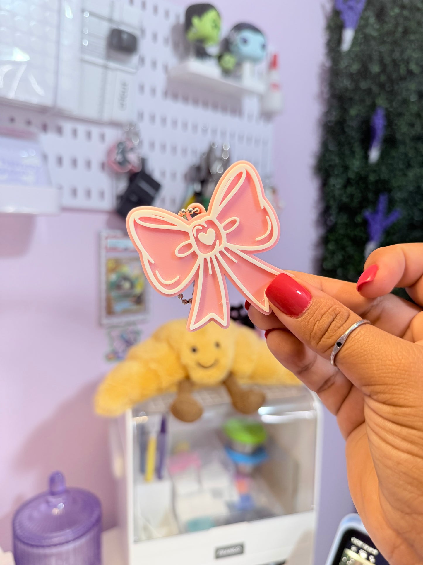 Pink Coquette Bow Can Opener Keychain