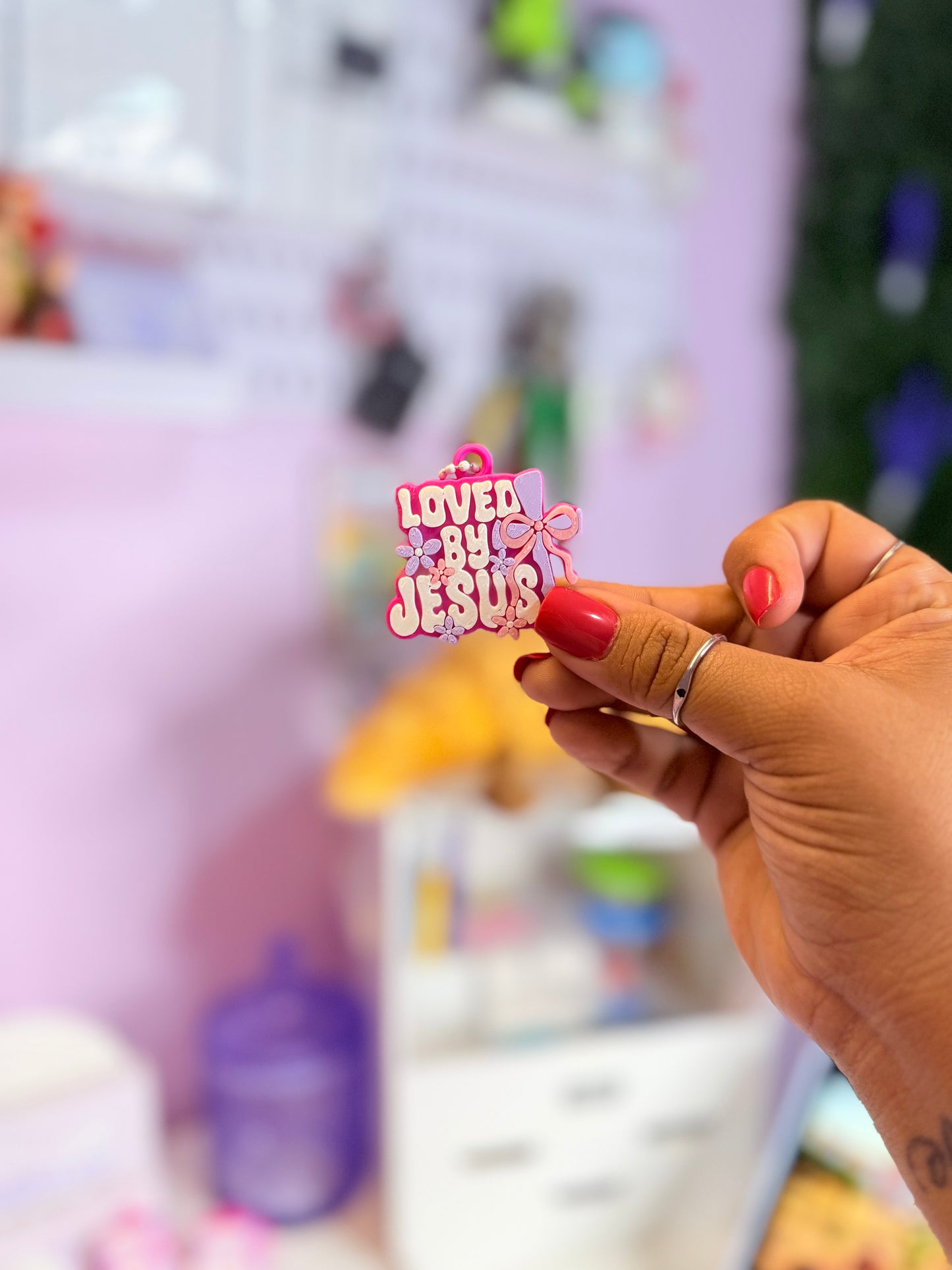 Loved By Jesus Can Opener Keychain