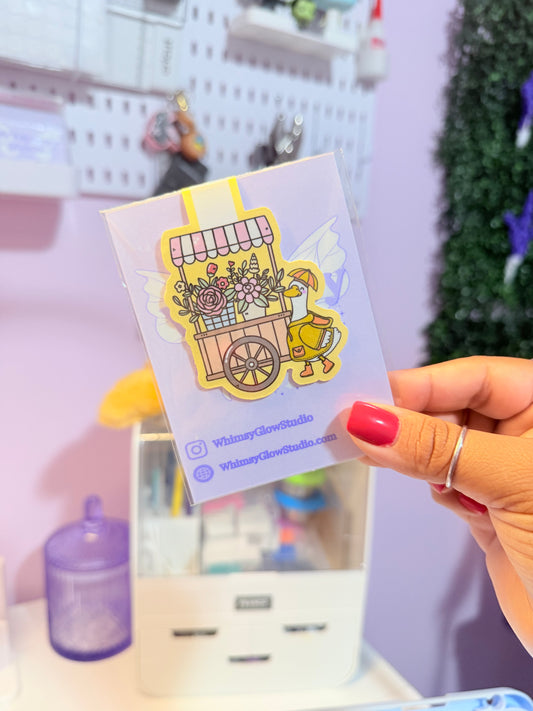 Flower Cart Goose Magnetic Bookmark