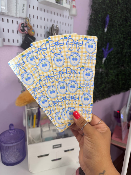 Blueberry Yellow Gingham Bookmark