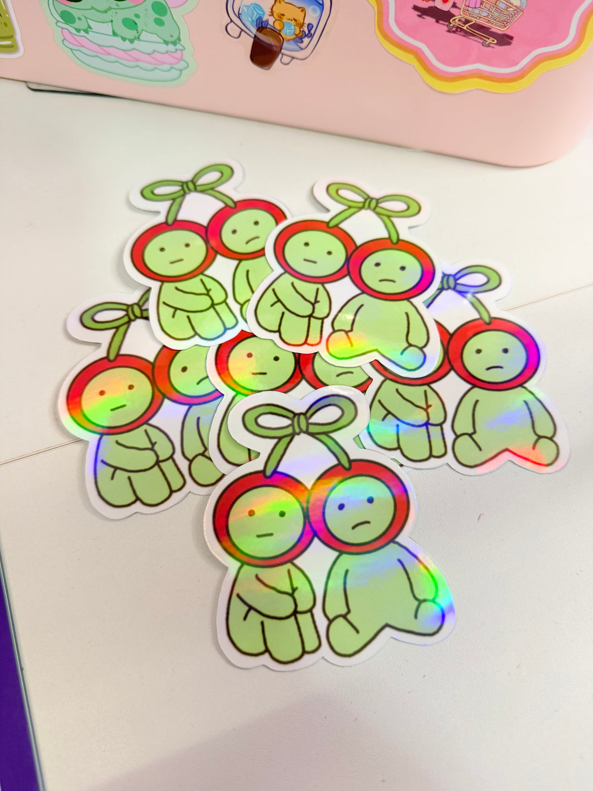 Holographic Cherry Mood Buddies