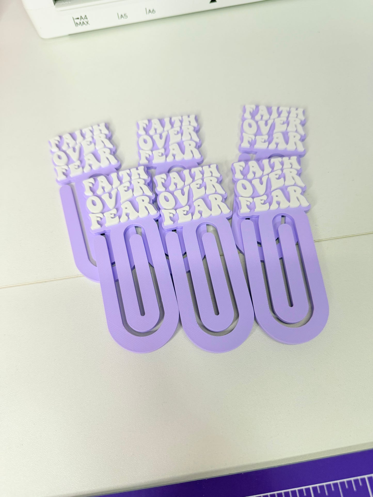 Faith Over Fear Jumbo Paperclip Pink/Purple