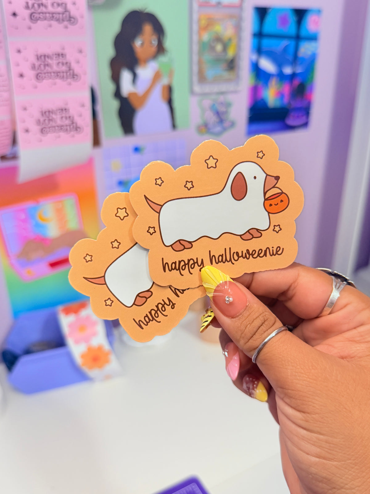 Weiner Dog Halloween Sticker