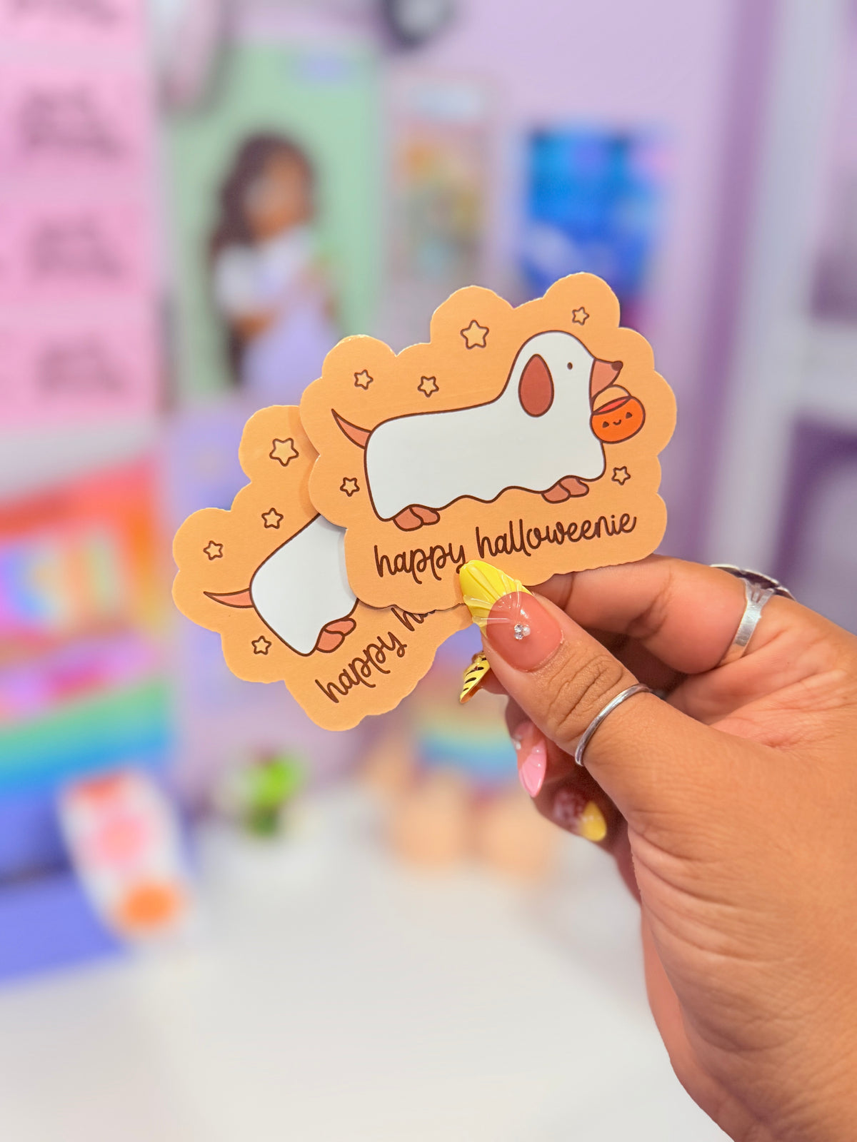 Weiner Dog Halloween Sticker