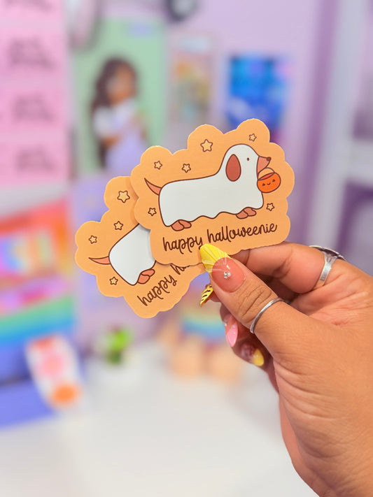 Weiner Dog Halloween Sticker