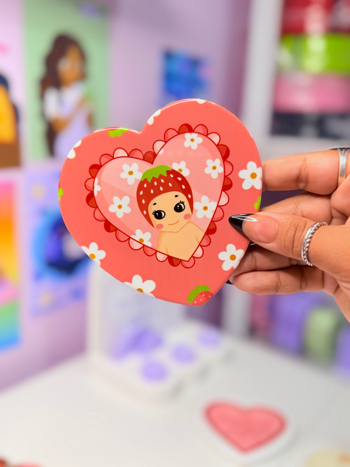 Strawberry Angel Ceramic Coaster