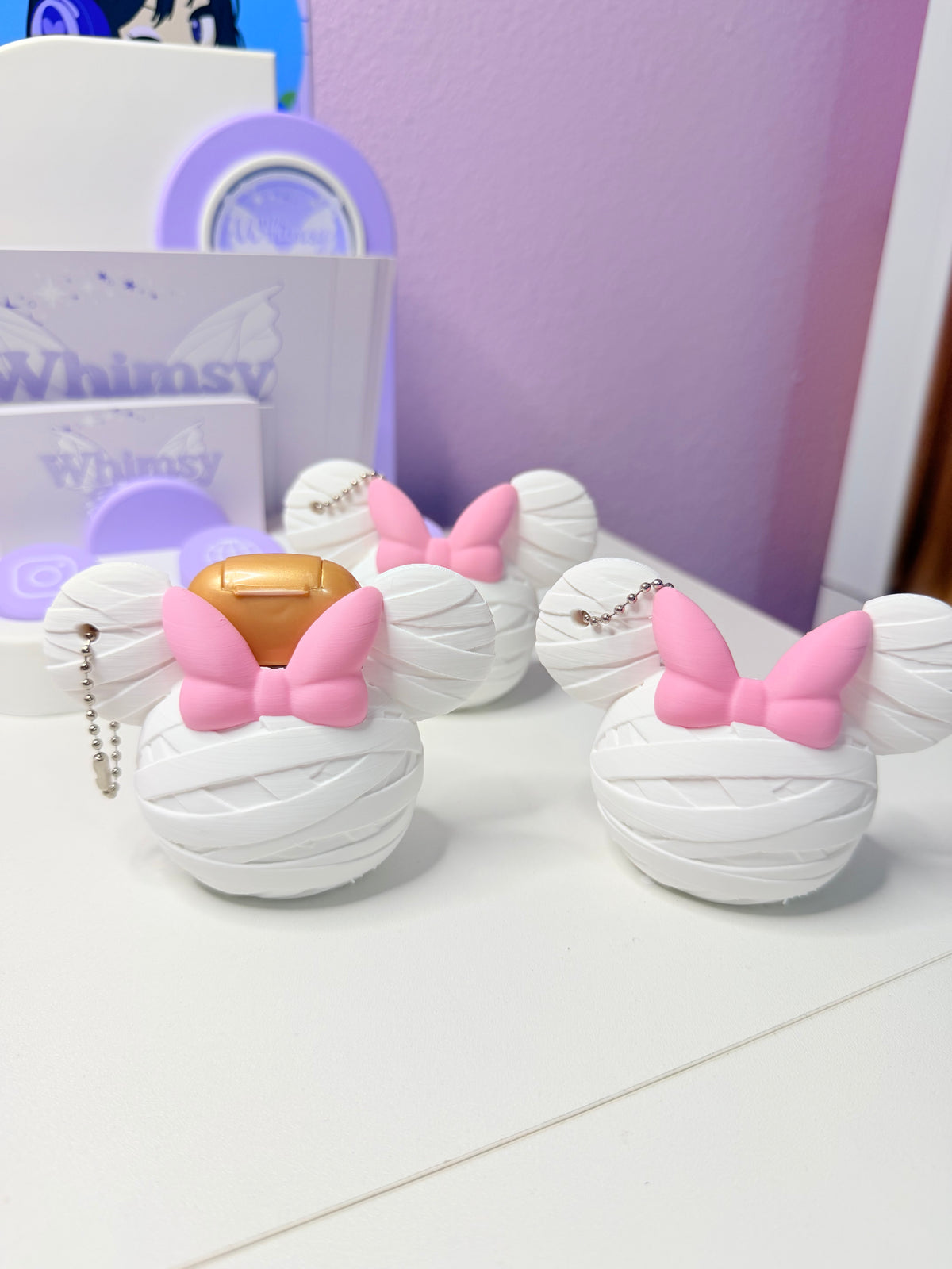 Minnie Mummy Hand Sanitizer Keychain Holder