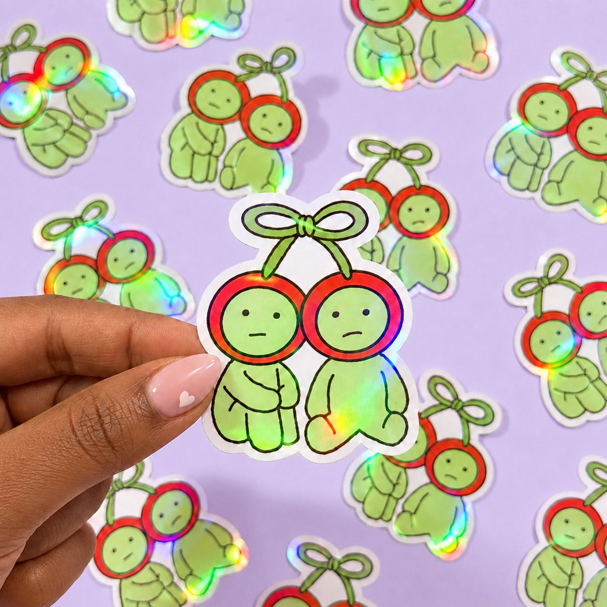 Holographic Cherry Mood Buddies